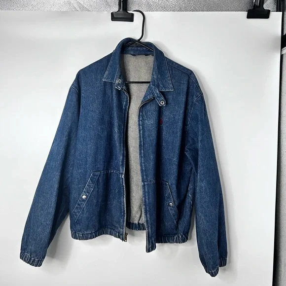 Men’s Ralph Lauren Blue Denim Bomber Jacket - Picture 3 of 6